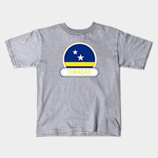 Curaçao Country Badge - Curaçao Flag Kids T-Shirt